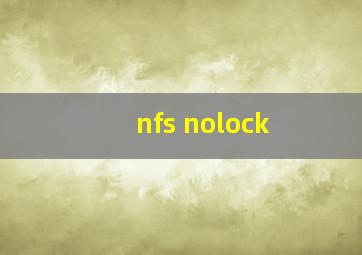 nfs nolock